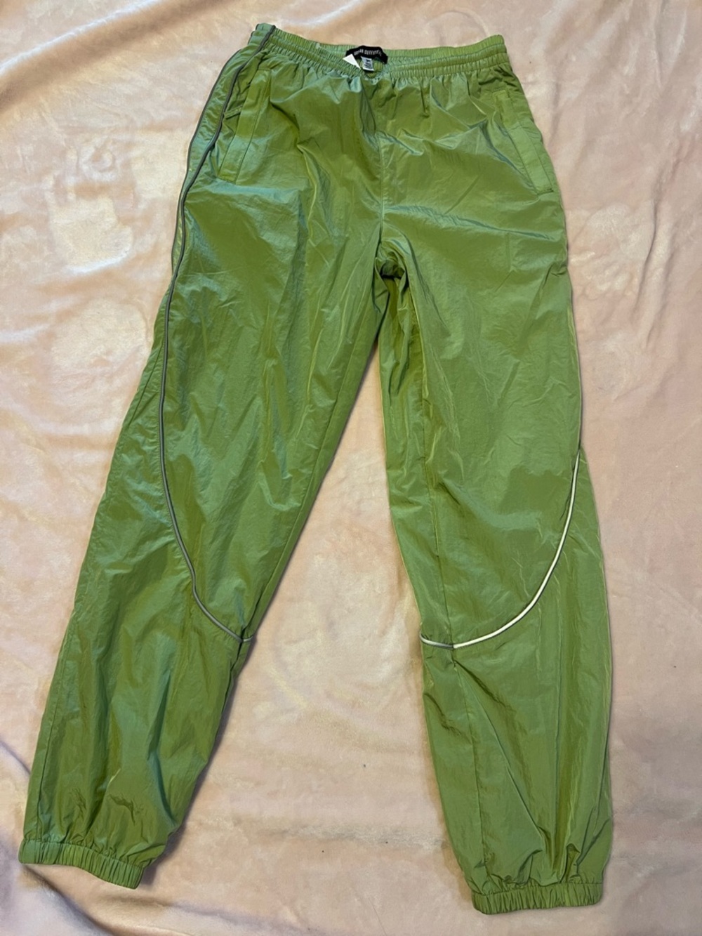 NWT Urban Outfitters Moss Green Track Pants with Reflective Trim